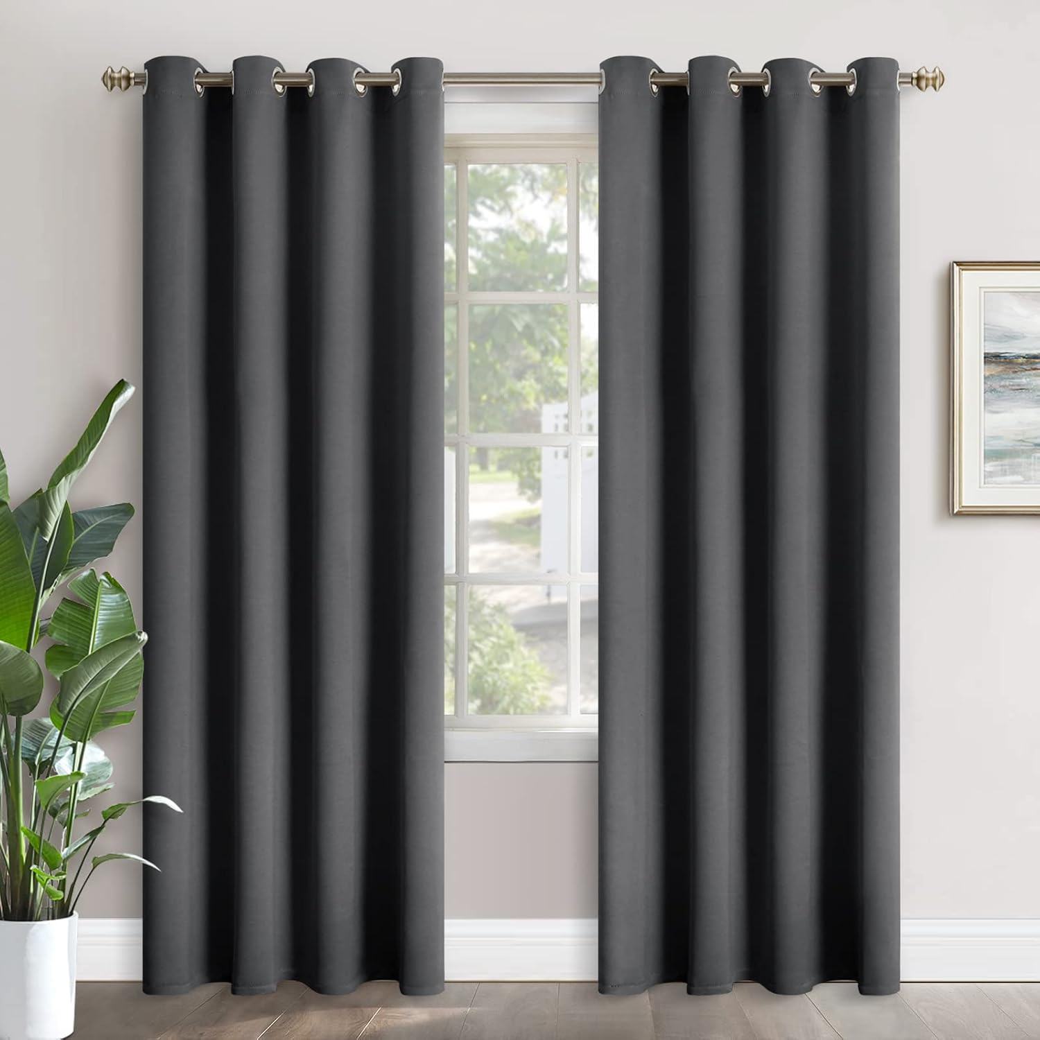 YoungsTex 95 Inch Length Blackout Curtains for Bedroom - Thermal Insulated with Grommet Top Room Darkening Long Window Drapes for Living Ro…