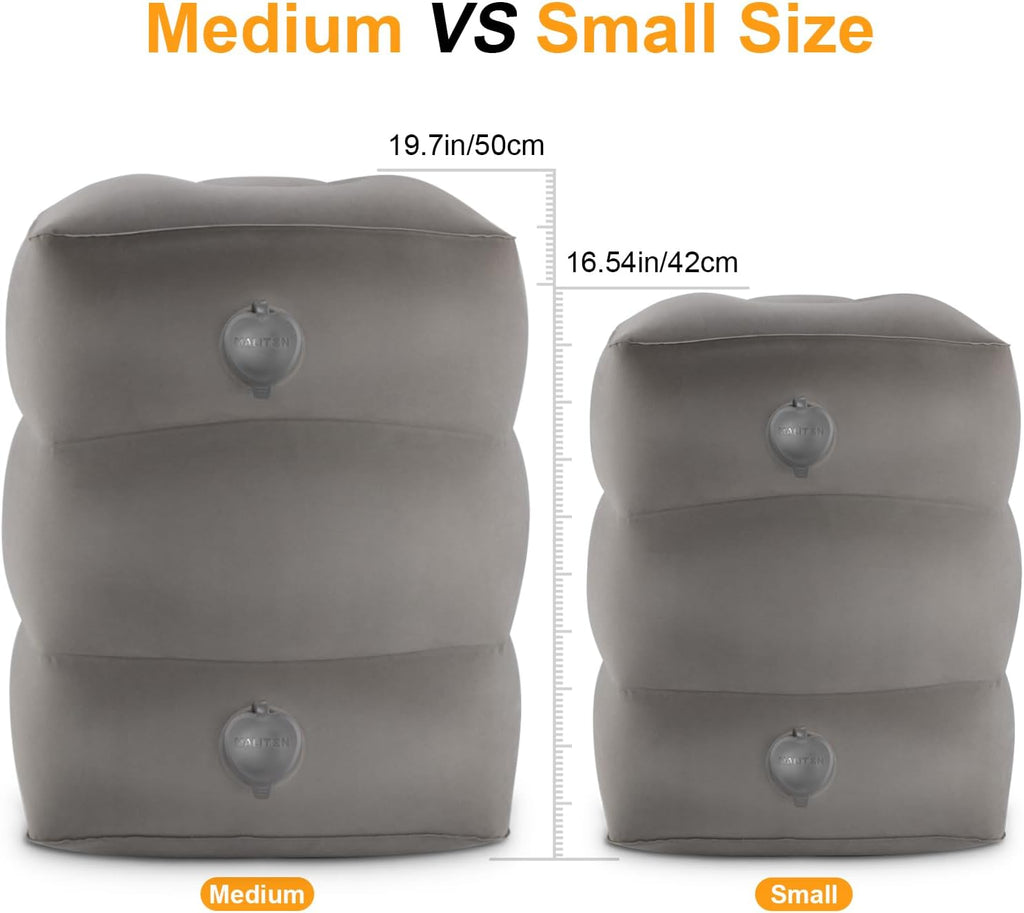 Inflatable Travel Foot Rest Pillow, Kids Airplane Bed, Adjustable Height Leg Pillow for Air Travel, Make a Flat Bed for Toddlers, Great…