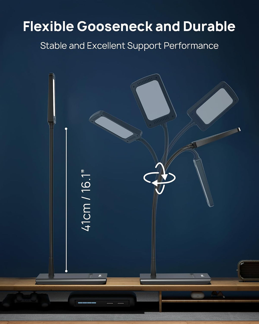 TRONDOfficial TROND Desk Lamp, Bright Dimmable Eye-Caring Table Lamp, 3 Color Modes 7 Brightness Levels, Flexible Gooseneck, Touch Control,…