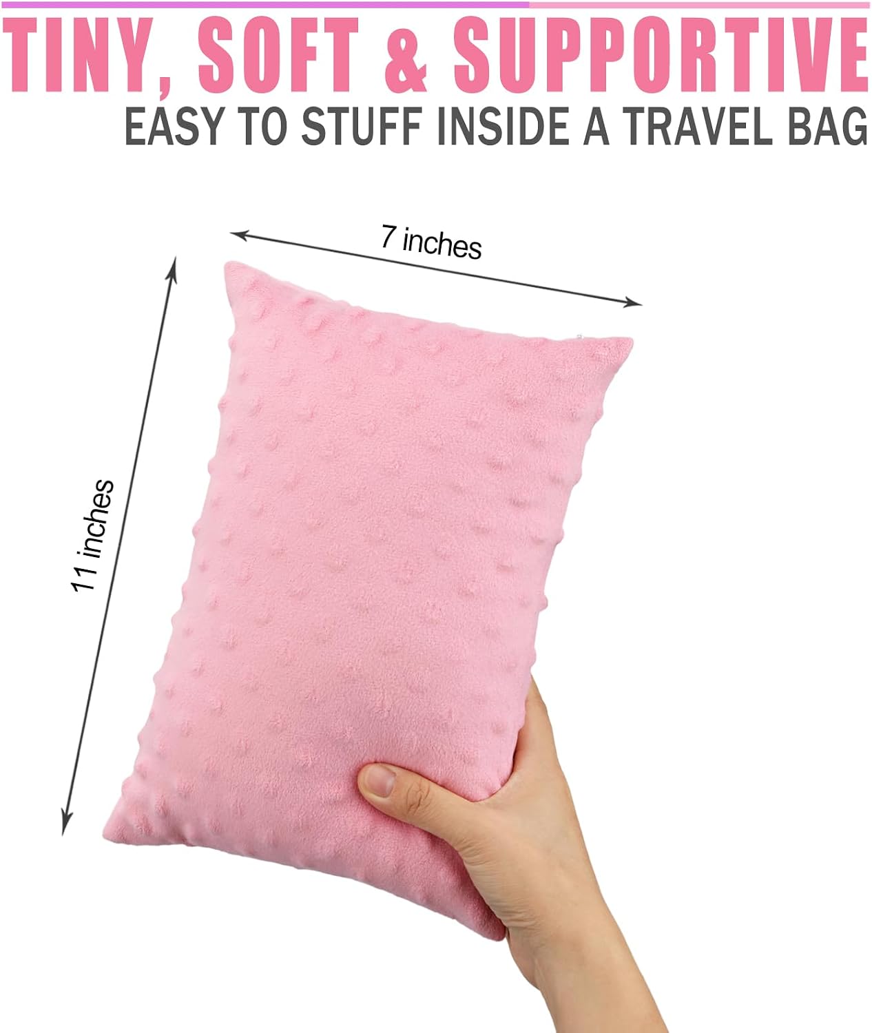 BNRendles Small Neck Pillow for Recliner Chair Neck Support Pillows Plump Adjustable Filling Nap Airplane Sleeping Little Cushion Minky Dot…