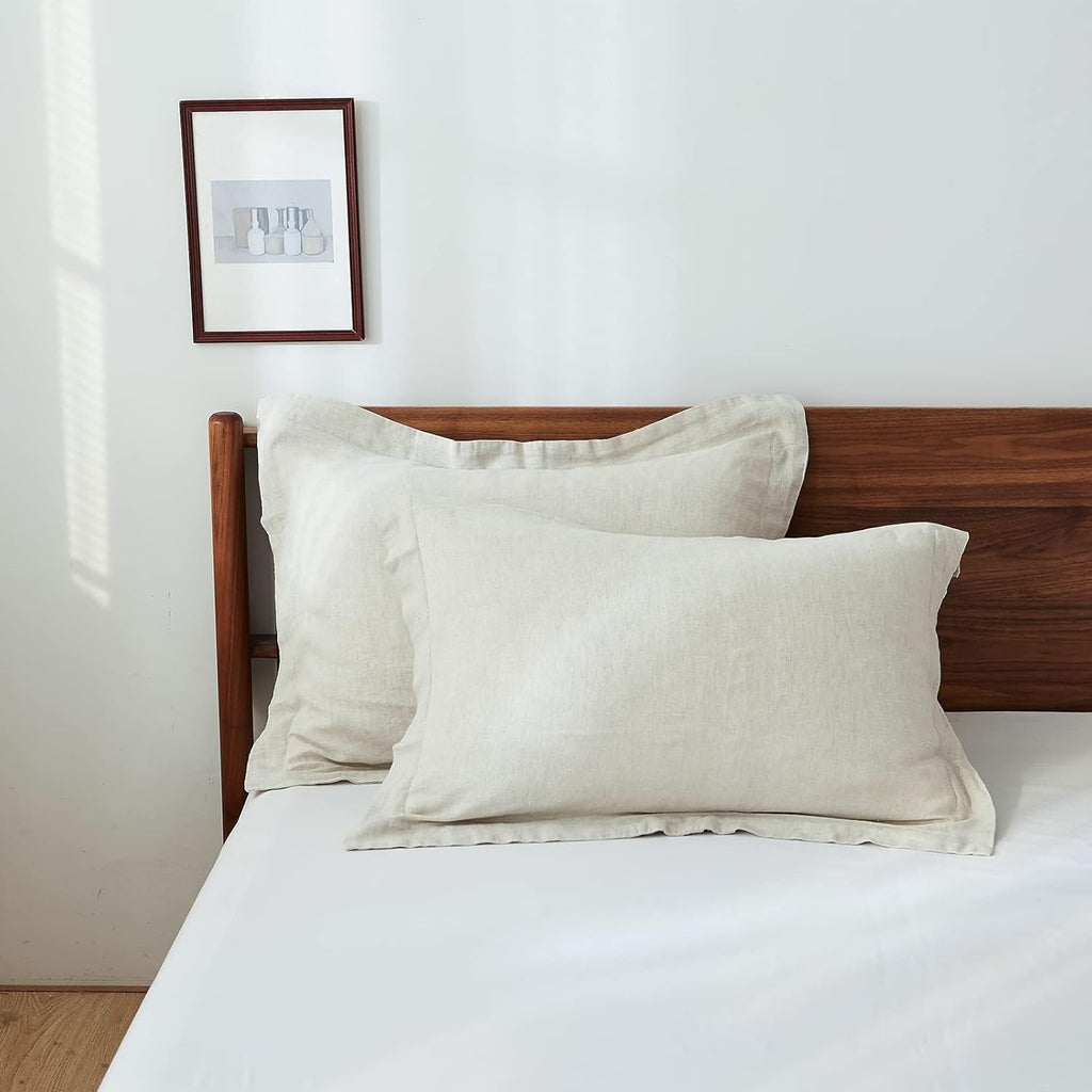 Simple&Opulence 100% Linen Pillow Case King Size Set of 2, Linen Pillow Covers with Overlap Closure, Luxury Breathable Pillowcases…