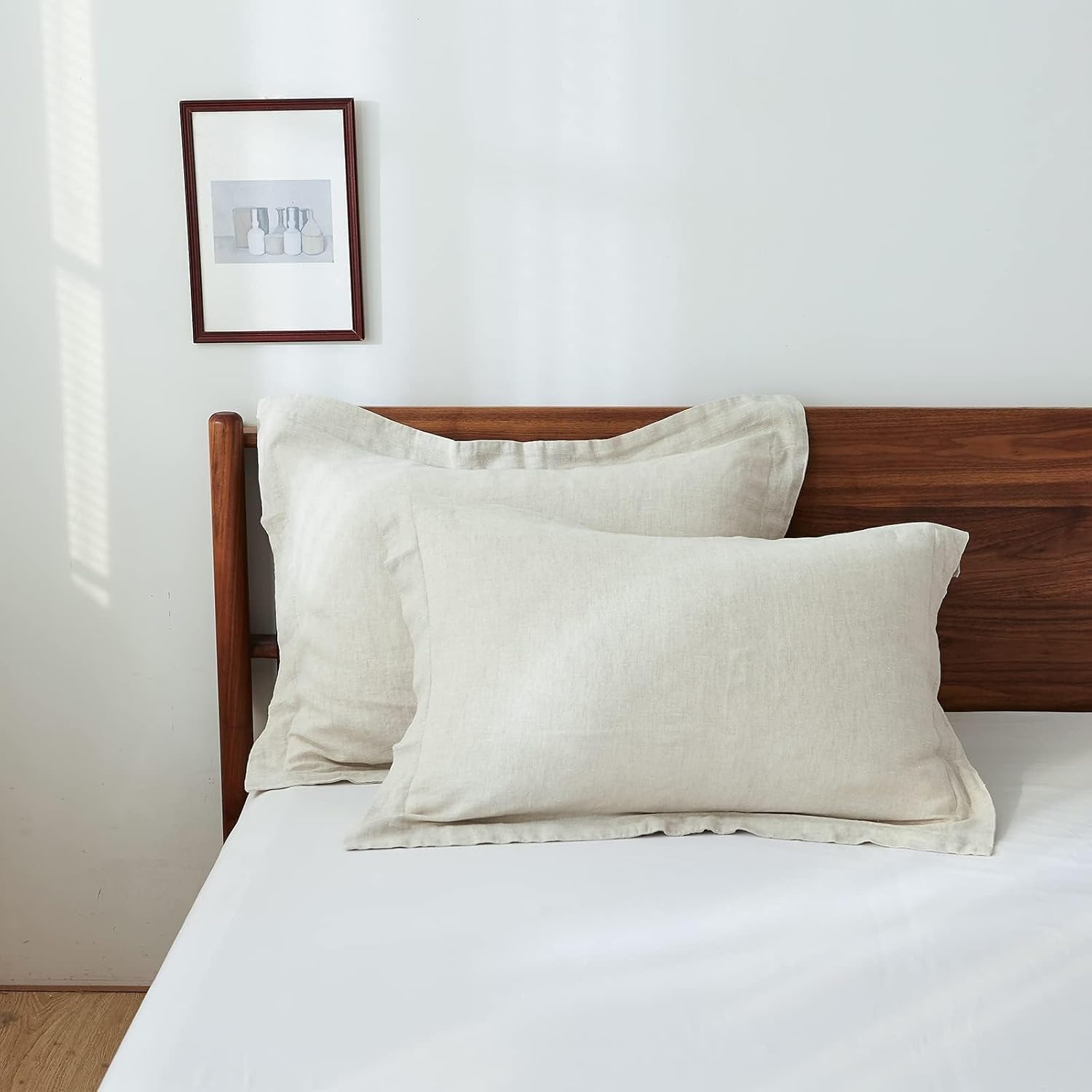 Simple&Opulence 100% Linen Pillow Case King Size Set of 2, Linen Pillow Covers with Overlap Closure, Luxury Breathable Pillowcases…