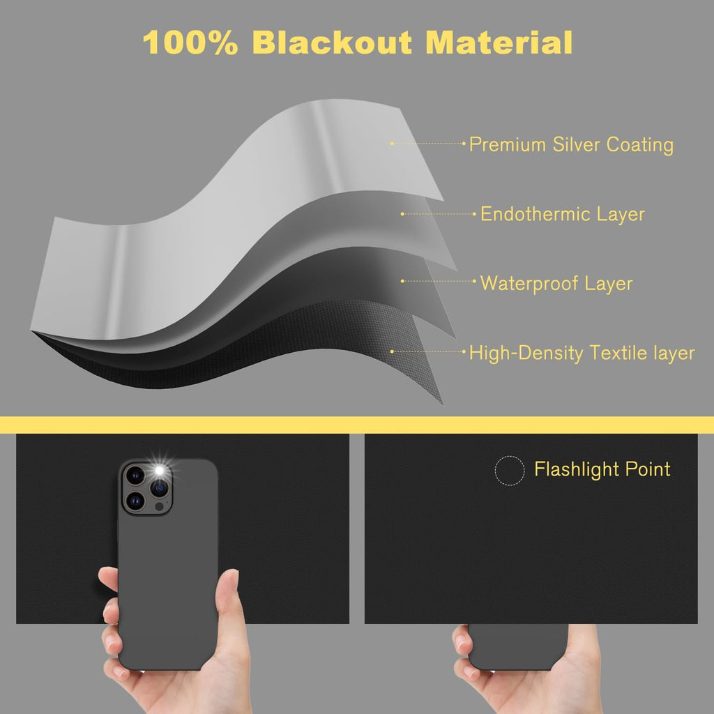 RUseeN Portable Blackout Shades (118" x 57") Travel Window Blackout Curtains, 100% Blackout Material Temporary Blackout Blinds for Baby…