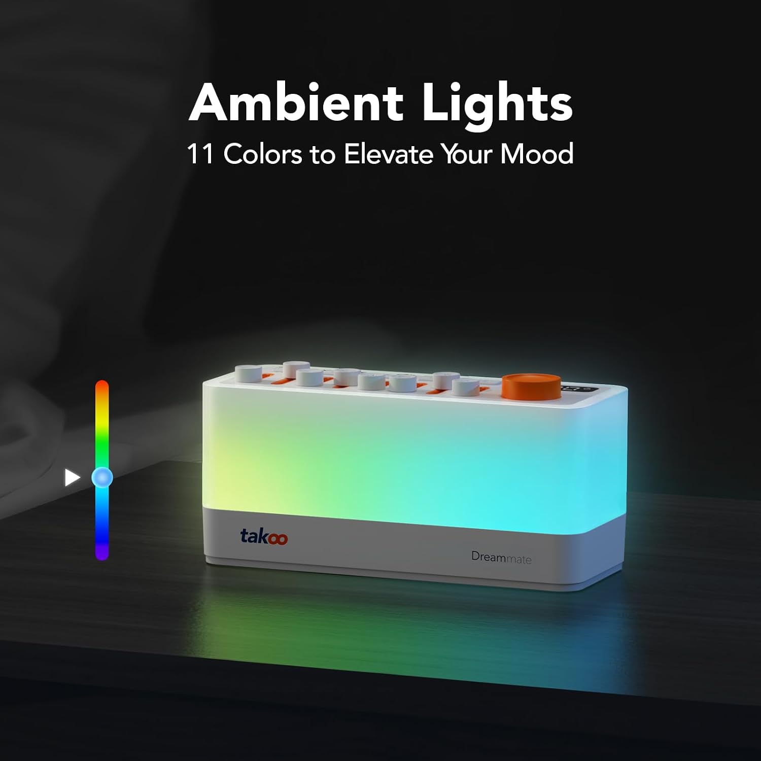 takoo 3-in-1 Sleep Sound Machine/Portable Bluetooth Speaker/12 Colors Night Light, Mixable 8 Nature Sounds & White Noise Machine, Sleep Tim…
