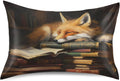 Fox Cartoon Pillow Covers Silk Pillowcase for Hair and Skin Soft and Smooth Cooling Satin Pillowcase Queen Size Pillow Case for Women…