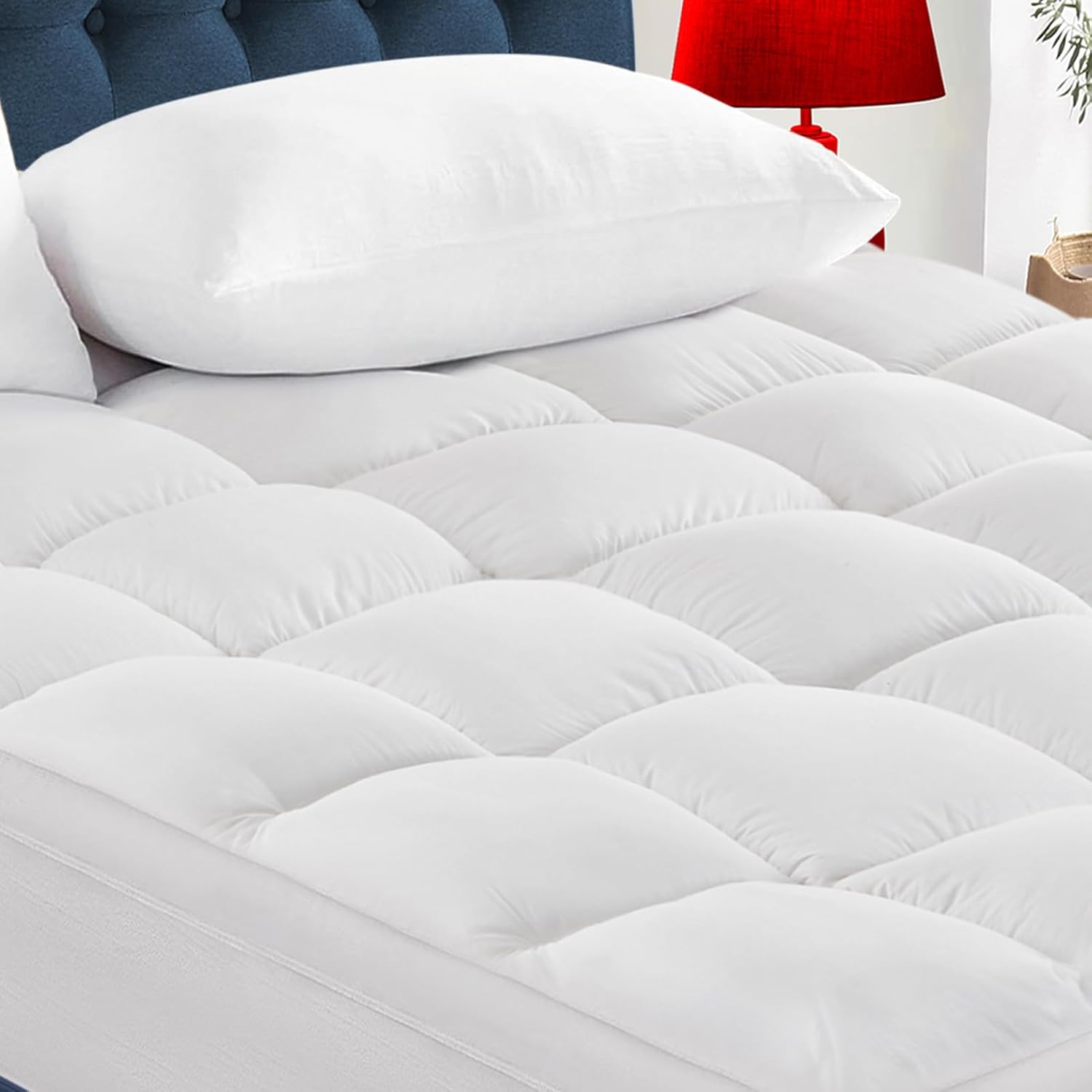 CYMULA RV King Mattress Topper - Extra Thick Cooling Mattress Pad Cover for Back Pain - Soft Mattress Protector Firm Bed Topper Pillow…