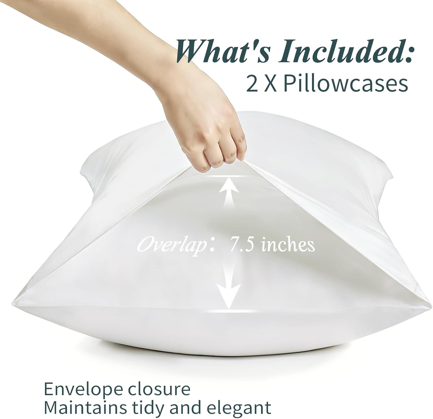 Krimano Standard Pillow Cases, Derived from Bamboo Viscose, Cooling Pillowcases, Breathable & Wicking Pillow Covers for Hot Sleepers, Envel…