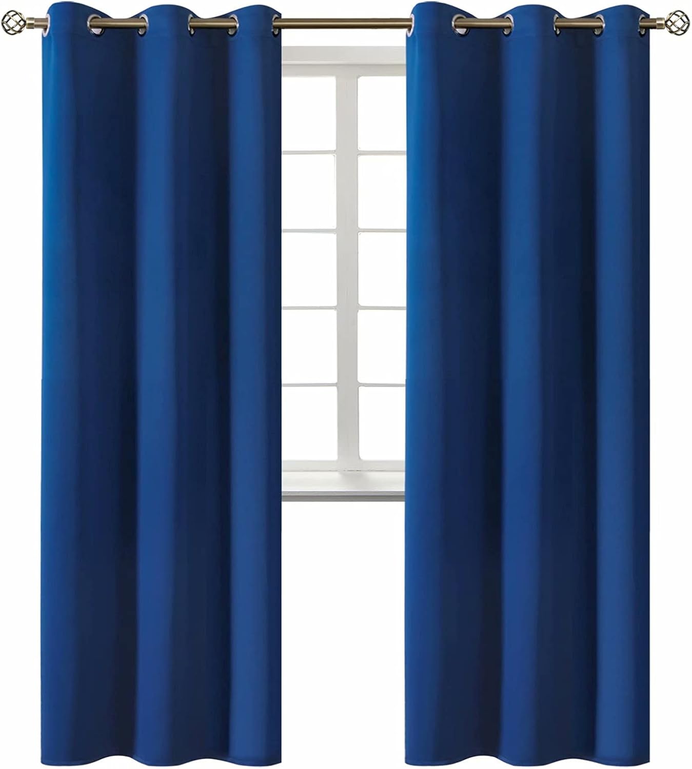 BGment Blackout Curtains for Bedroom - Grommet Thermal Insulated Room Darkening Curtains for Living Room, 42 x 84 Inch, 2 Panels, Royal Blu…