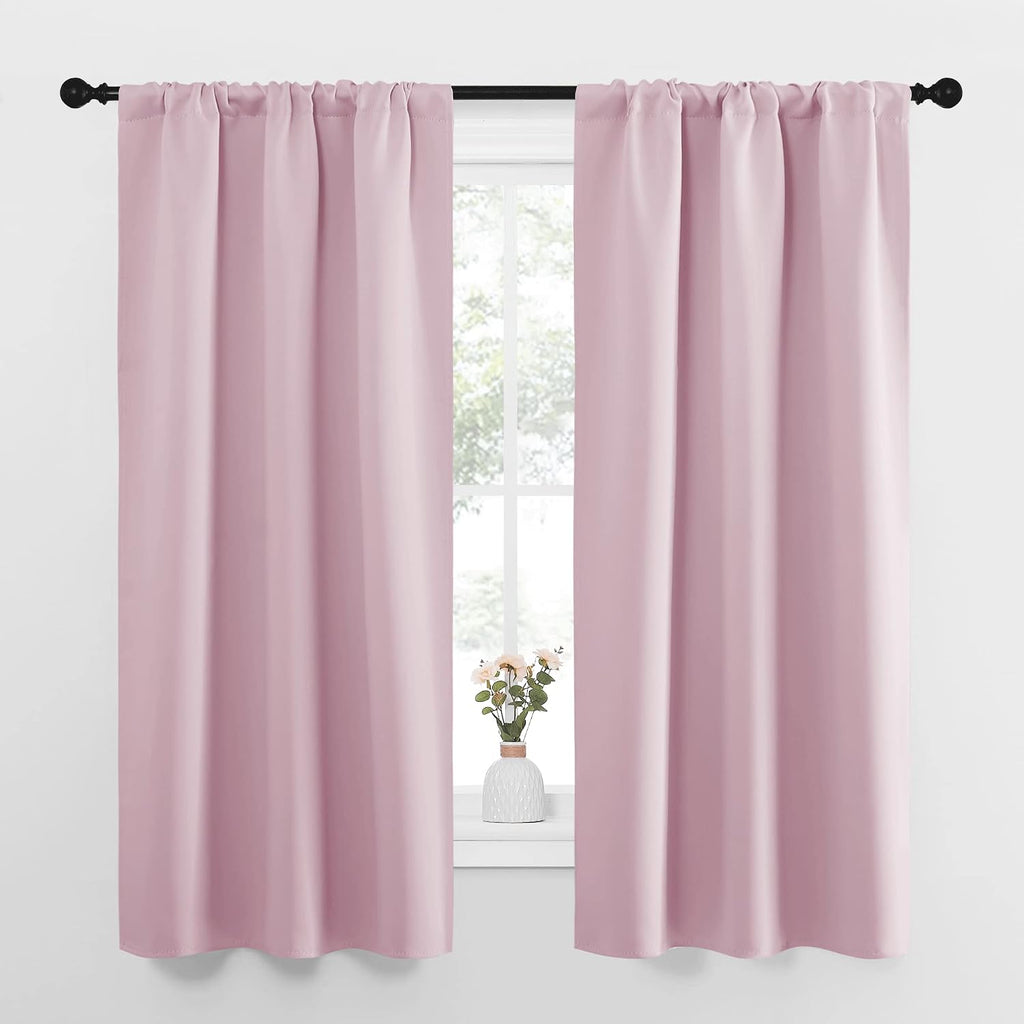 NICETOWN Bedroom Curtains, Room Darkening Draperies Window Curtain Panels, Thermal Insulated Room Darkening Curtains (Lavender Pink, 2…
