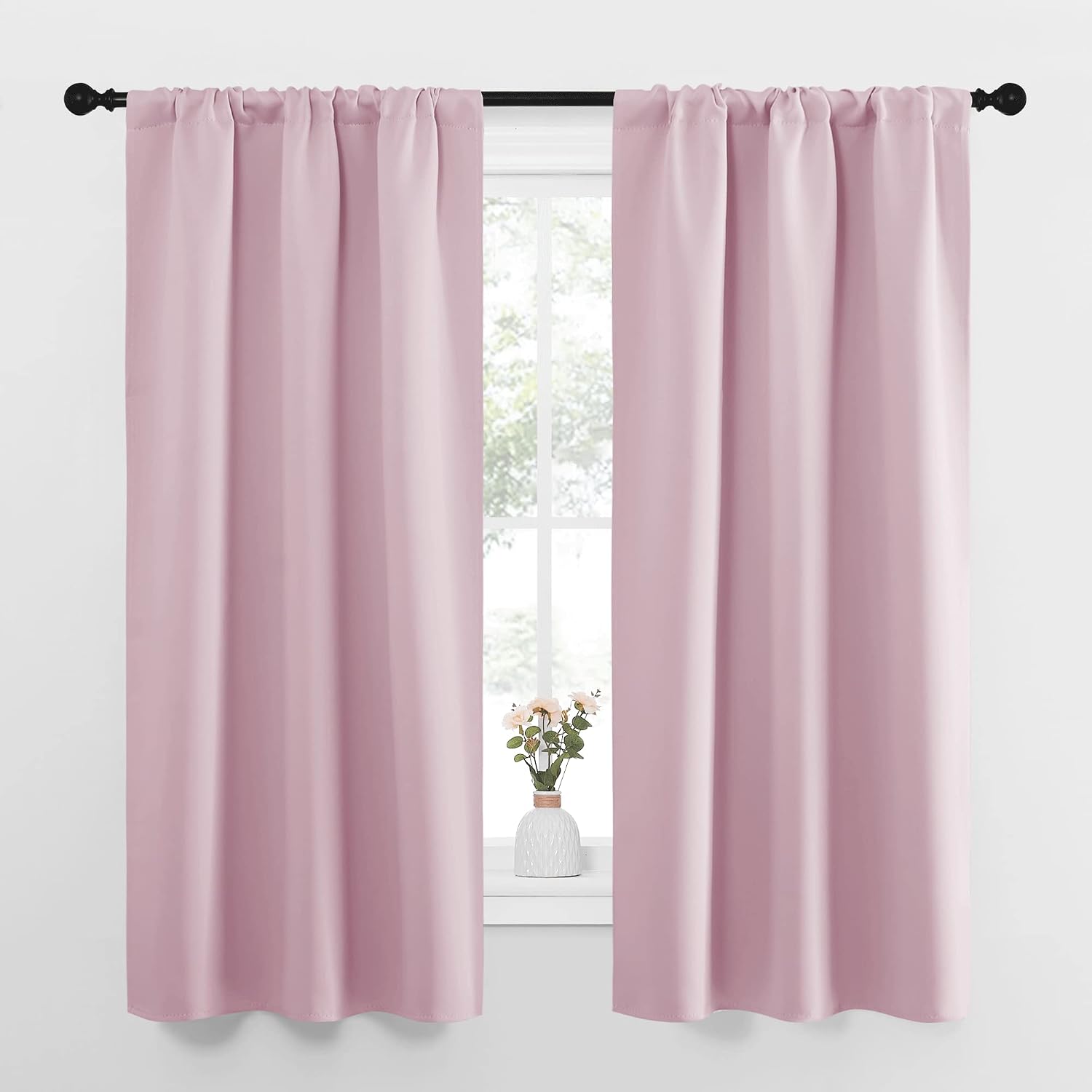 NICETOWN Bedroom Curtains, Room Darkening Draperies Window Curtain Panels, Thermal Insulated Room Darkening Curtains (Lavender Pink, 2…