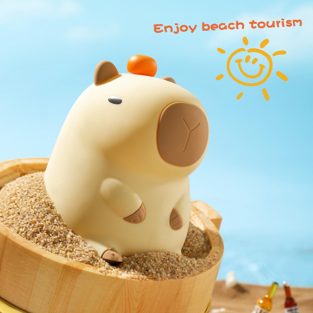 Led Cute Capybara Night Light, Dimmable Nursery Kawaii Lamps, Super Squishy Silicone USB Rechargeable Touch Control Night Lamp for Kids…