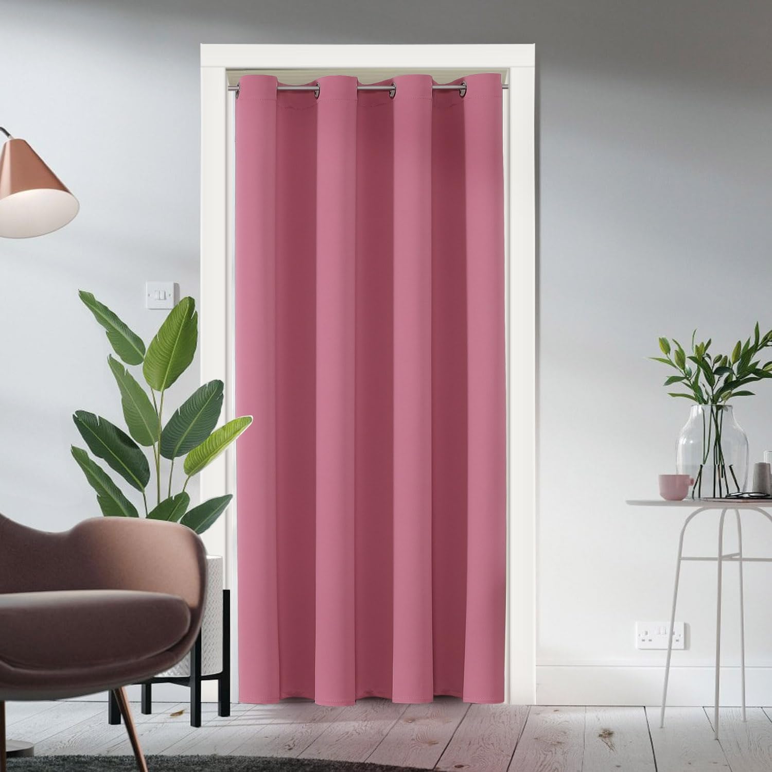 ChrisDowa Blackout Door Curtains for Doorway Privacy, Grommet Closet Curtains for Bedroom Closet Door, Thermal Insulated Temporary Doorway…