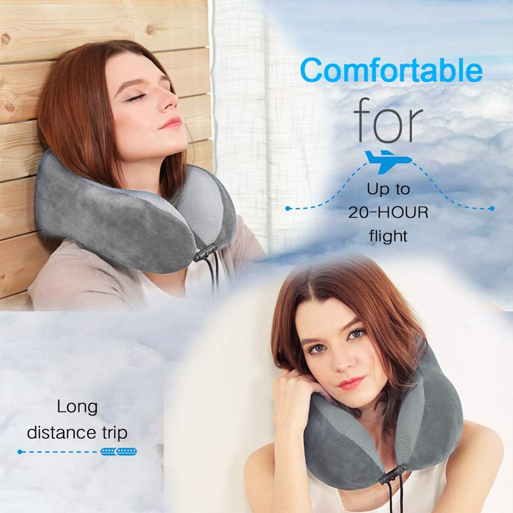 TALLGONeckPillowAlwaysHere TALLGO Travel Pillow, Memory Foam Neck Pillow Head Support Soft Pillow for Sleeping Rest, Airplane Car & Home Us…