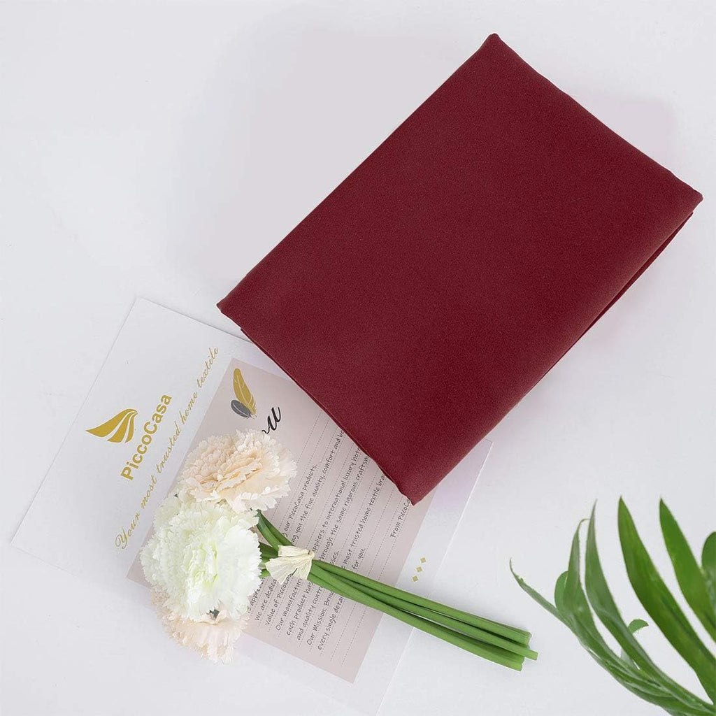 PiccoCasa Body Pillow Cover, 110 GSM Microfiber, Soft Body Pillowcases with Zipper Closure - Burgundy (20"x48") cotton