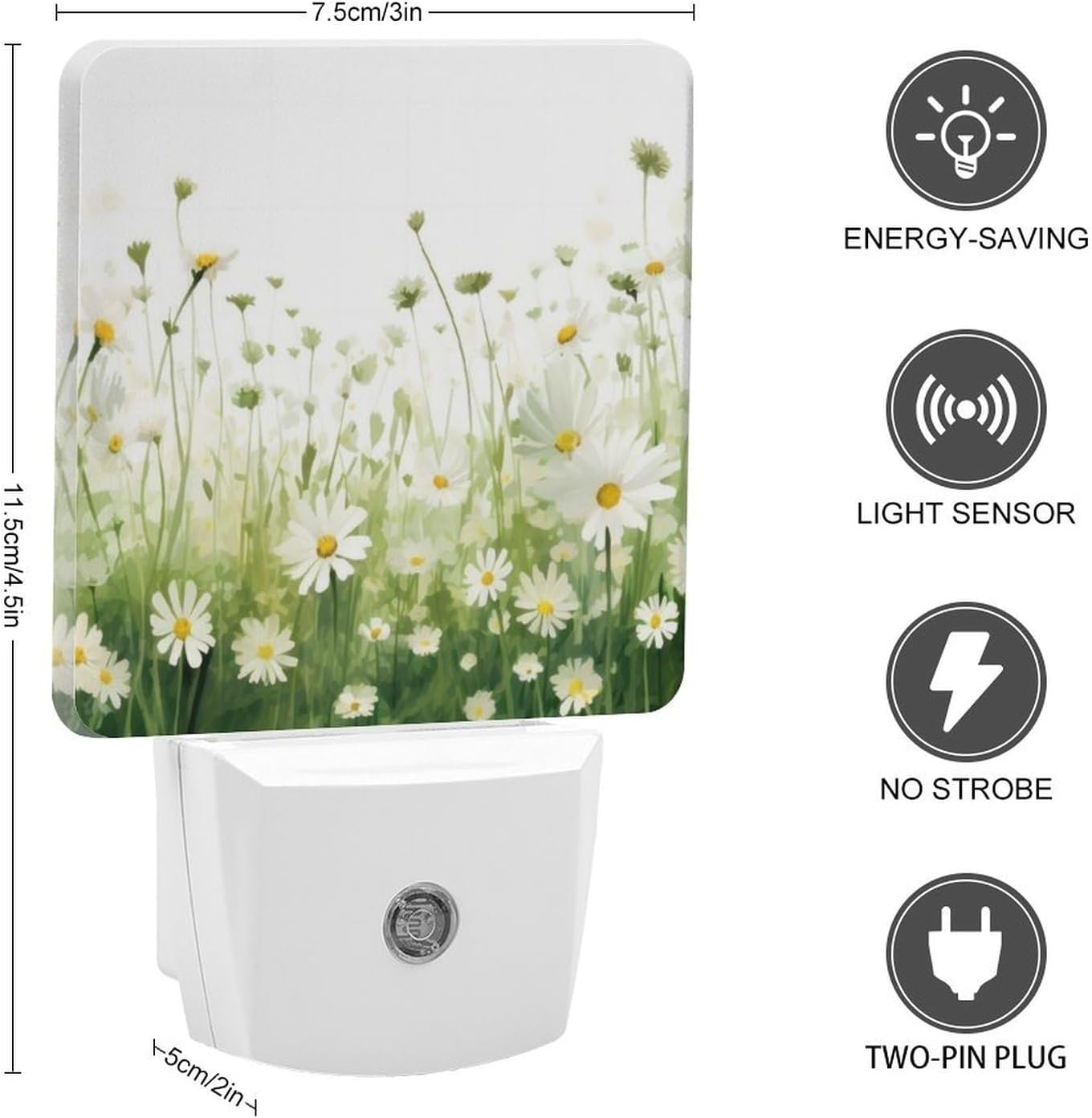 YKJAHSD Flowers Night Light, Plug into Wall Decor Nightlights for Bedroom, Bathroom, Hallway, Kitchen, with Dusk to Dawn Light Auto…