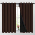 Yakamok 100% Blackout Curtains for Bedroom, 2 Thick Layers Thermal Insulated Grommet Total Blackout Drapes with Black Liner for Living Room…