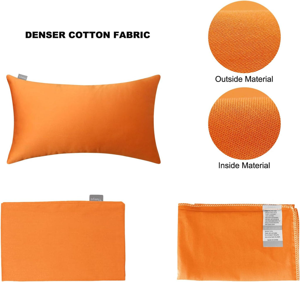Thmyo 4-Pack 100% Cotton Lumbar Comfortable Solid Decorative Throw Pillow Case Rectangle Cushion Cover Sublimation Blank Pillow Covers Than…