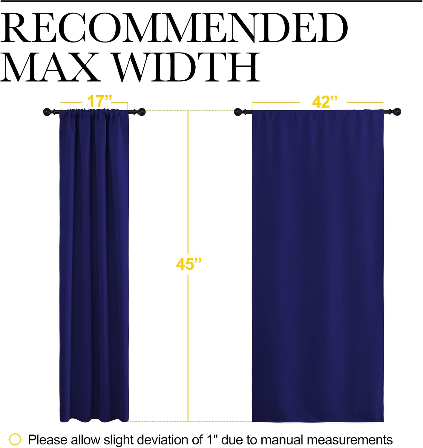 NICETOWN Navy Blue Curtains Blackout Draperies - Home Fashion Thermal Insulated Solid Drape Panels for Kid's Room, Privacy Window…