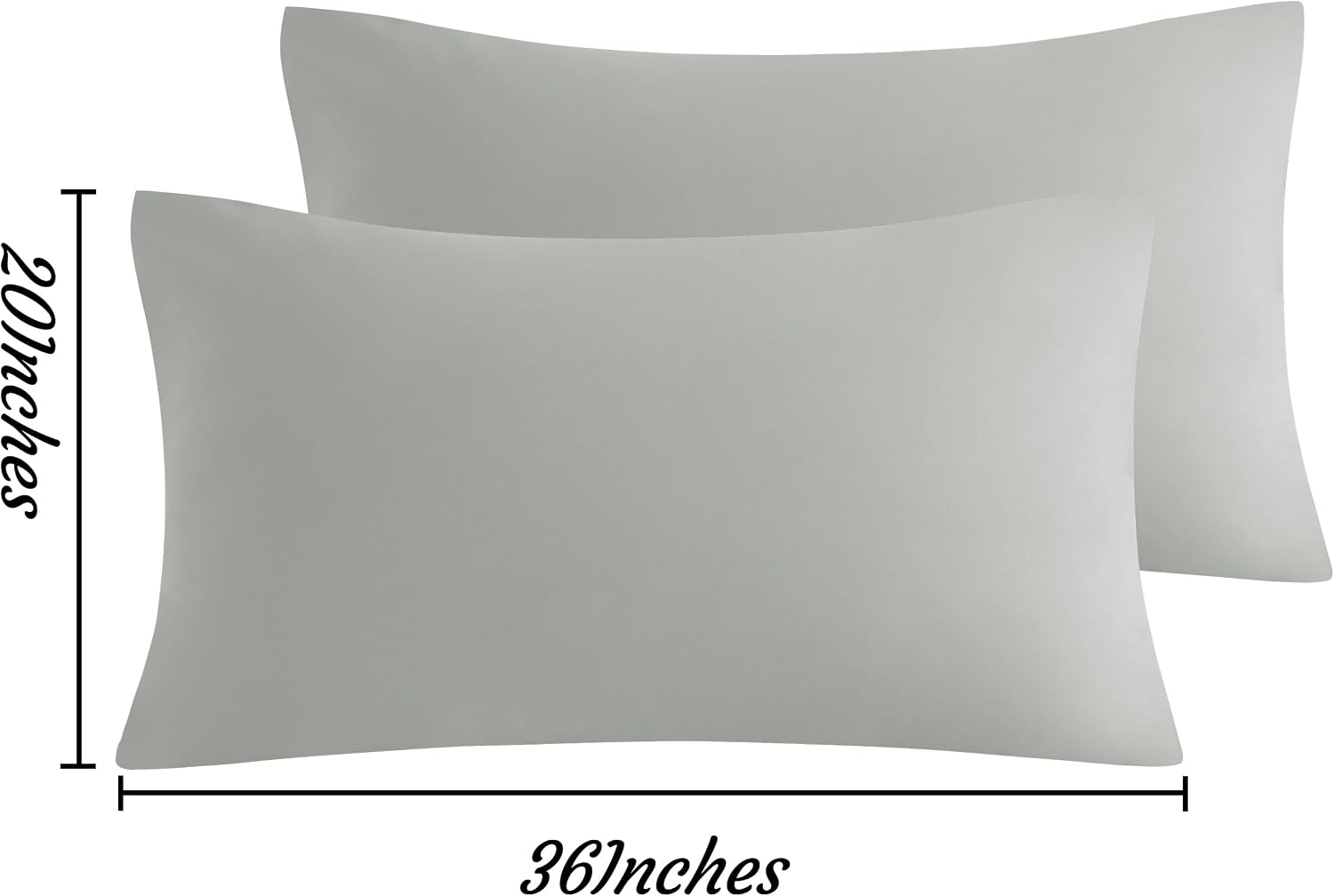 Ntbay King Pillow Cases Set of 2, 2 Pack Brushed Microfiber 20x36 Pillow Cases, Soft, Wrinkle, Fade, Stain Resistant Light Grey Pillow Case…