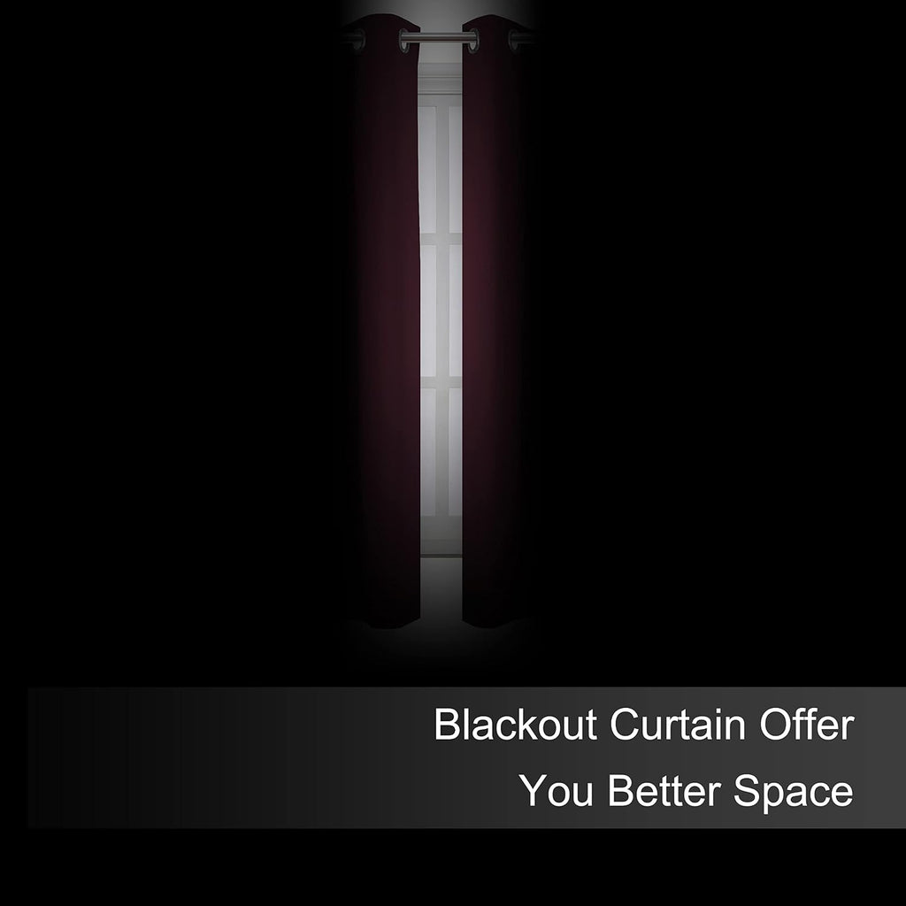 Lemomo Blackout Curtains 52 x 45 inch/Burgundy Red Curtains Set of 2 Panels/Thermal Insulated Room Darkening Bedroom Curtains 45 inch Red