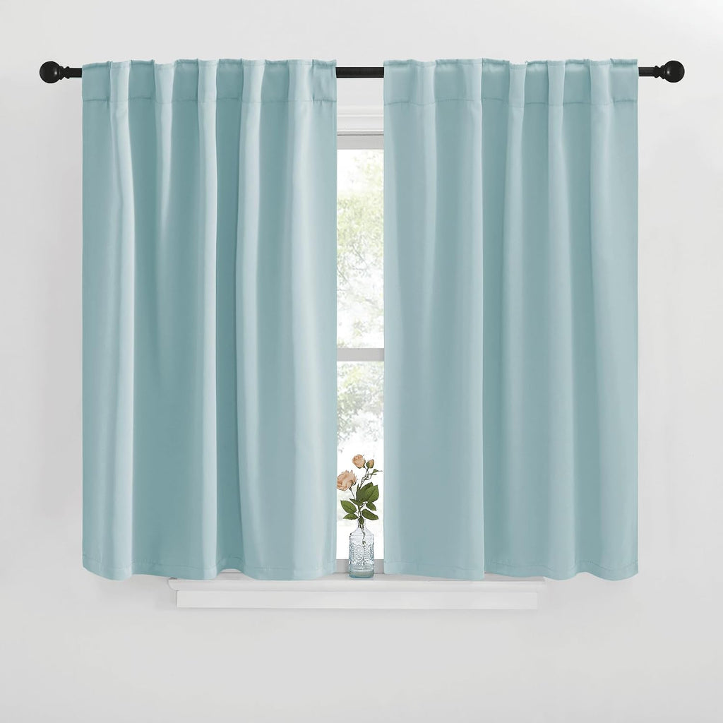 NICETOWN Blackout Window Curtains for Camper - (Sky Blue Color) 42x40 Inch, 2 Panels Set, Thermal Insulated Room Darkening Blackout…