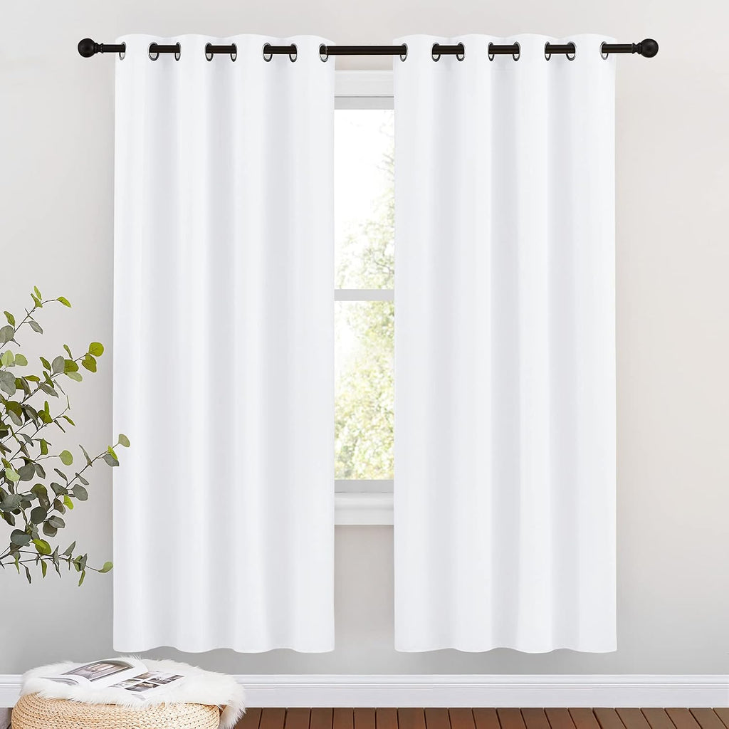 NICETOWN White Room Darkening Draperies and Curtains - Home Fashion Energy Saving Grommet Top Room Darkening Drape Panels for Bedroom…