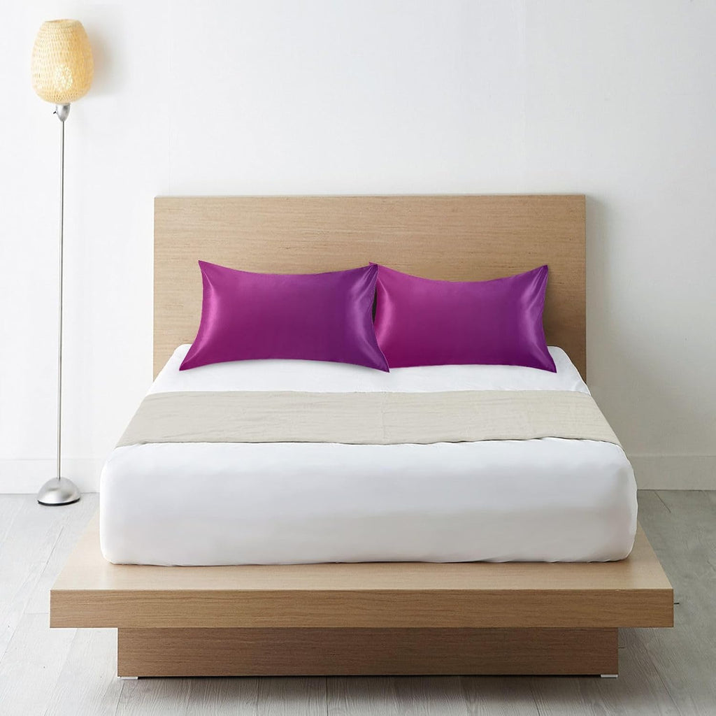 Purple Gradient Color Pillow Covers Silk Pillowcase for Hair and Skin with Envelope Closure Satin Pillowcase King Size Pillow Case for…