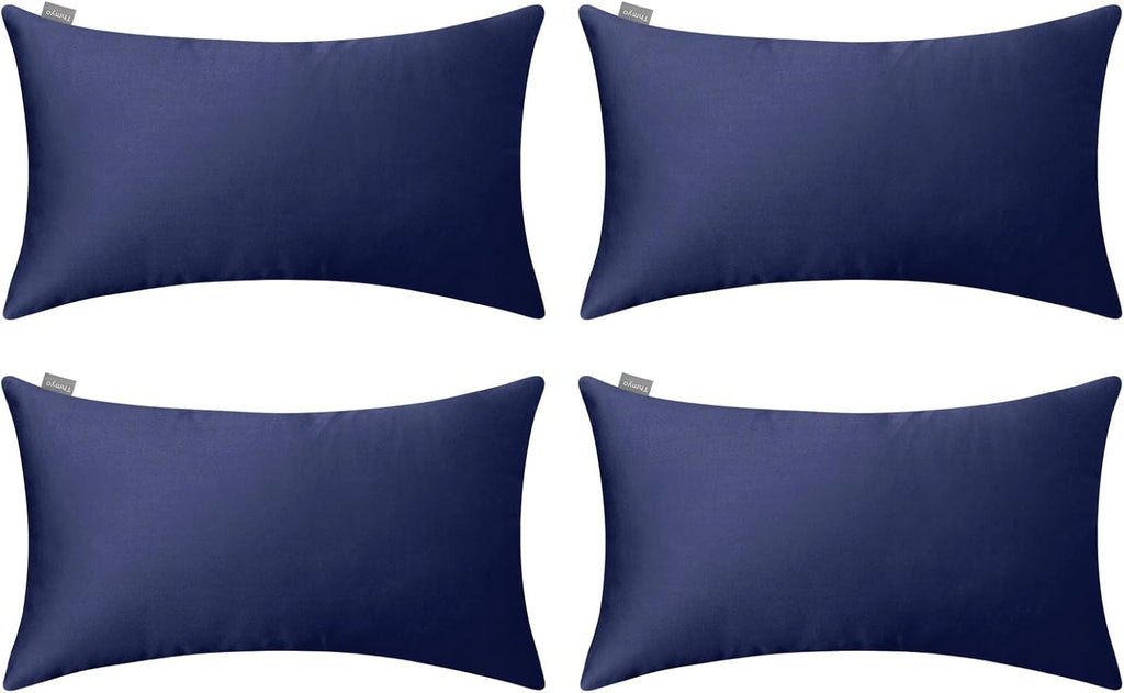 Thmyo 4-Pack 100% Cotton Lumbar Comfortable Solid Decorative Throw Pillow Case Rectangle Cushion Cover Sublimation Blank Pillow Covers Hall…