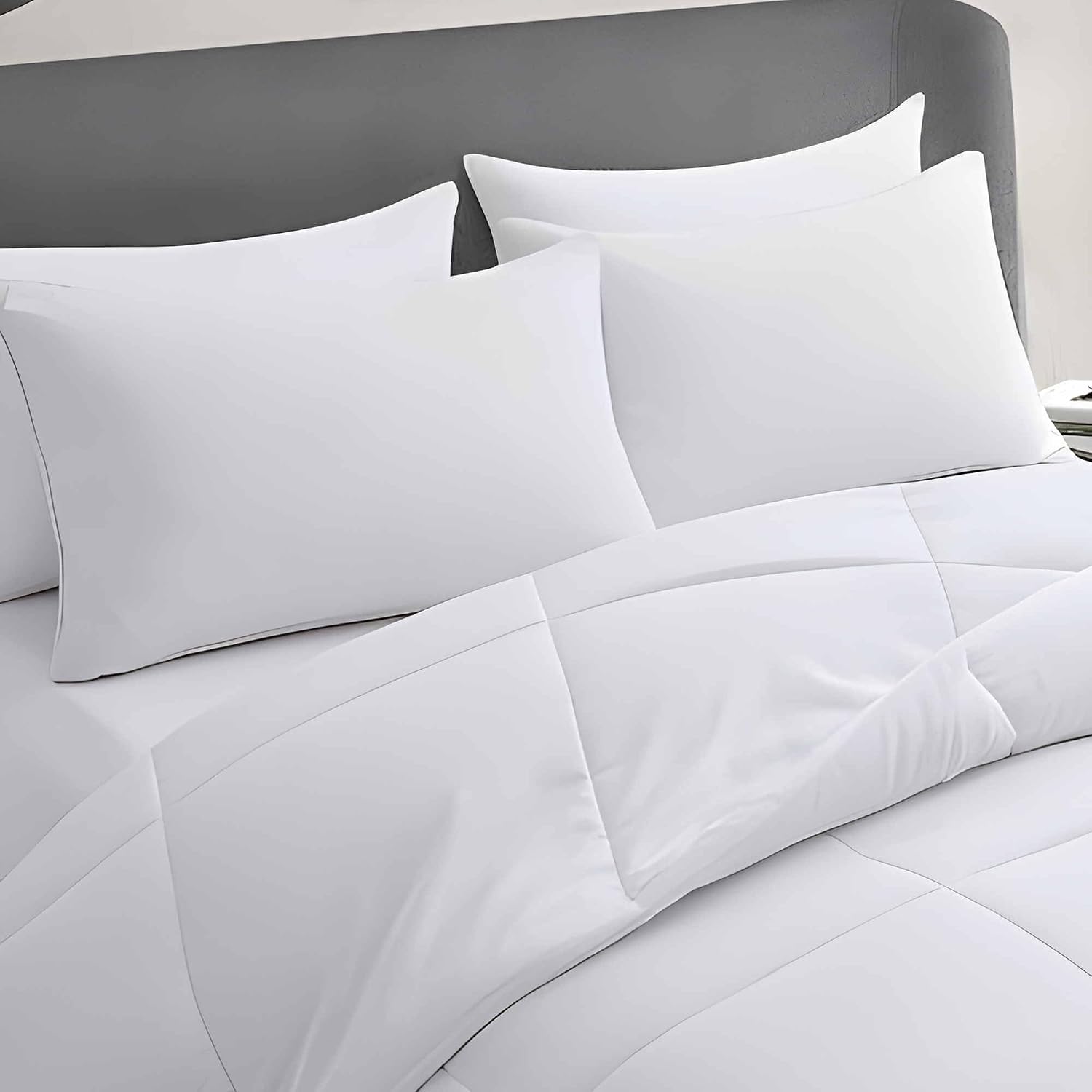 Acteb Medium Support Bed Pillows Standard Size Set of 4 Pack for Sleeping 20"x26", Hypoallergenic Skin Friendly Down Alternative Filling…