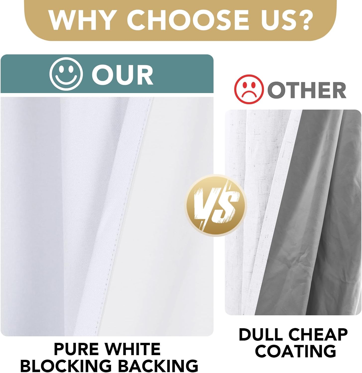 H.VERSAILTEX White Linen Blackout Curtains Durable Thick Textured Linen Look 100% Blackout Patio Door Curtain Anti Rust Grommet Extra…