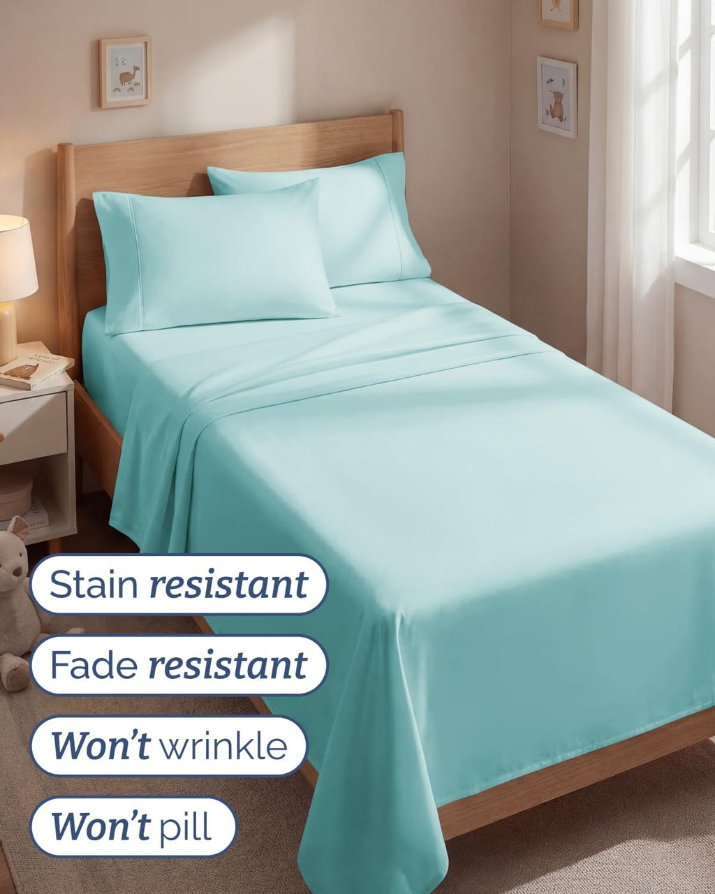 Twin 4 Piece Sheet Set - Comfy, Breathable & Cooling - Hotel Luxury Bedding for Women, Men, Kids, Teens and Children - 1 Flat & 1 Fitted…