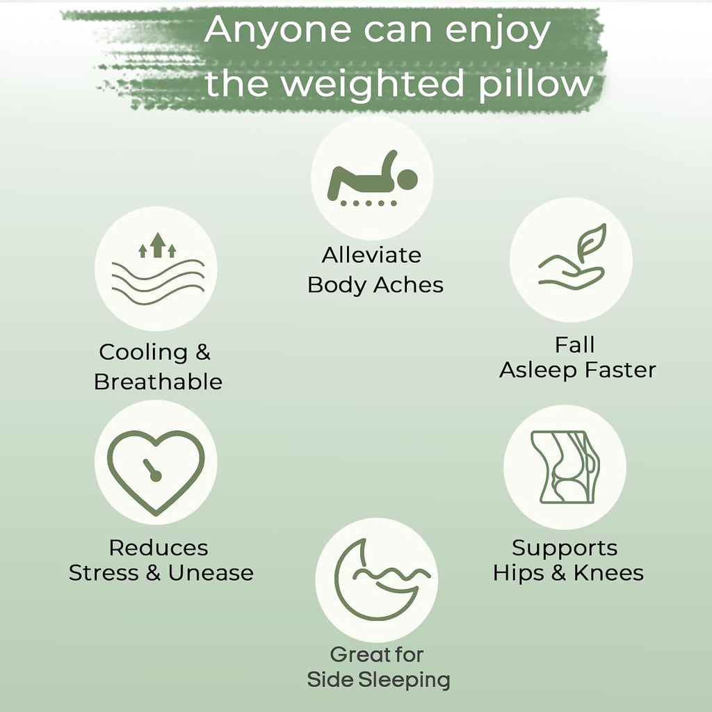 Zonli Cooling Weighted Body Pillow with Bamboo Cover(41" x 10") 6.5lbs, Body Pillows for Adults Weighted Pillow for Deep Sleepers, Full Bod…