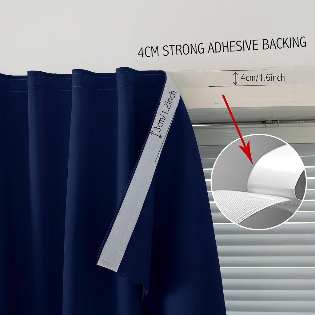 Self Adhesive Portable Blackout Curtains for Bedroom Easy to Install Window Thermal Lnsulated Kitchen Room Darkening Small Window…