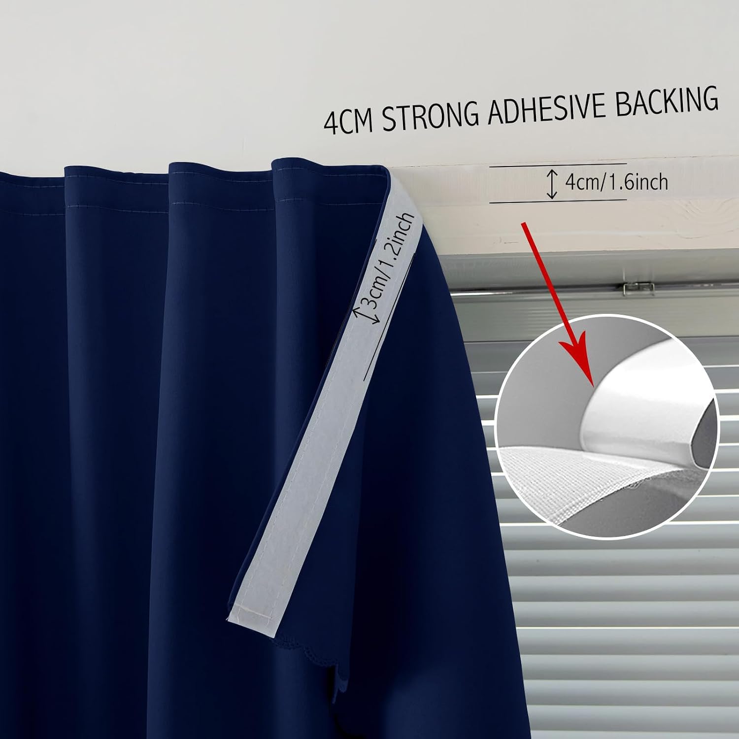 Self Adhesive Portable Blackout Curtains for Bedroom Easy to Install Window Thermal Lnsulated Kitchen Room Darkening Small Window…
