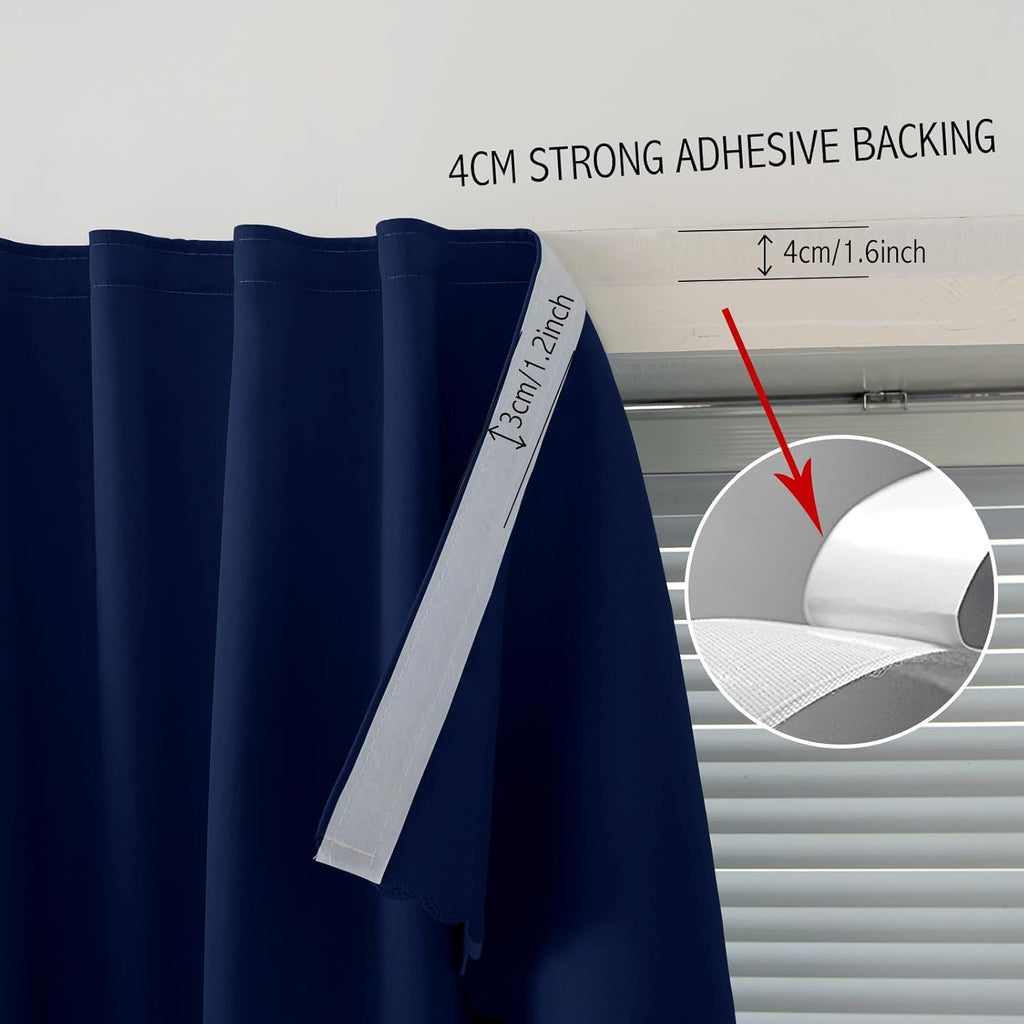 Self Adhesive Portable Blackout Curtains for Bedroom Easy to Install Window Thermal Lnsulated Kitchen Room Darkening Small Window…