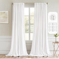 Miulee Pure White Back Tab Blackout Curtain 96 Inch Long 2 Panels Set for Bedroom, Rod Pocket/Pinch Pleat Thermal Insulated Living Room Dar…
