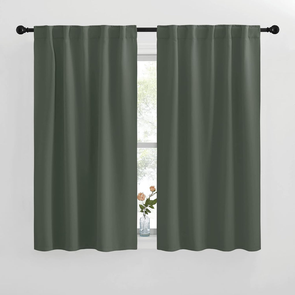 NICETOWN Blackout Curtains Window Panel Drapes - (Dark Mallard Color) W42 x L50, 2 Panels, Home Decoration Light Blocking Thermal…