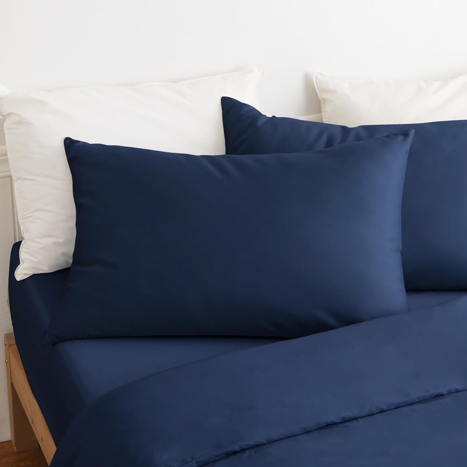 100% Cotton Classic Pillow Protectors with Invisible Zipper, 600 Thread Count Sateen Weave Soft and Breathable Pillow Cases, Protect…