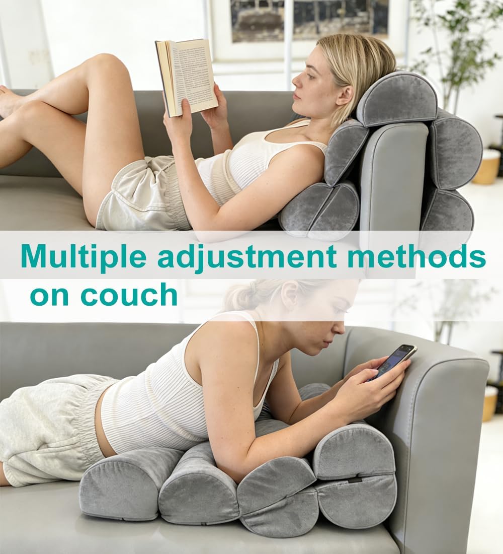 Lumbar Support Pillow for Office Chair, Computer/Desk Chair/Couch, Sitting on Bed, Back Support Adjustable for Chair, Patented 6-fold…