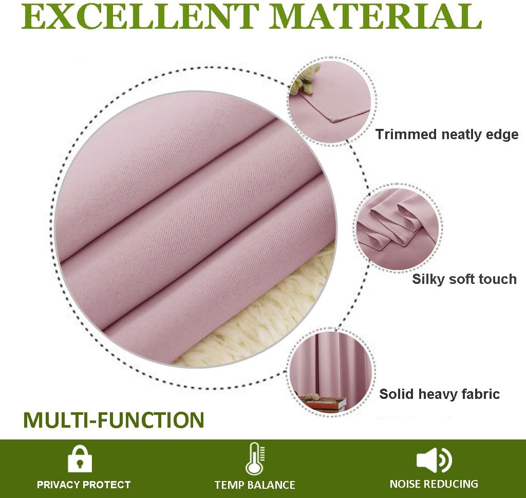 NICETOWN Room Darkening Curtain for Girl's Room Nursery Essential Thermal Insulated Solid Grommet Top Window Treatment Drape (Lavender…
