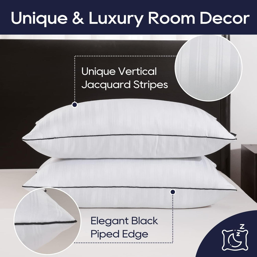 Downluxe Bed Pillows Queen Size Set of 2 - Hotel Collection Soft Down Alternative Pillows for Sleeping, Perfect for Side, Back and Stomach…