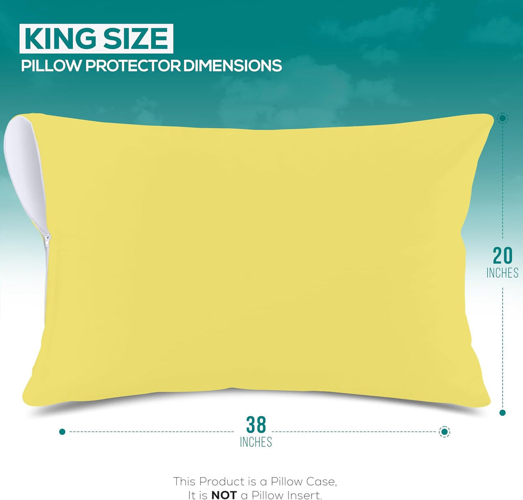 Utopiabedding Utopia Bedding 100% Waterproof Pillow Protectors with Zipper King Size (Set of 2), Bed Bug and Dust Mite Proof Zippered Pillo…