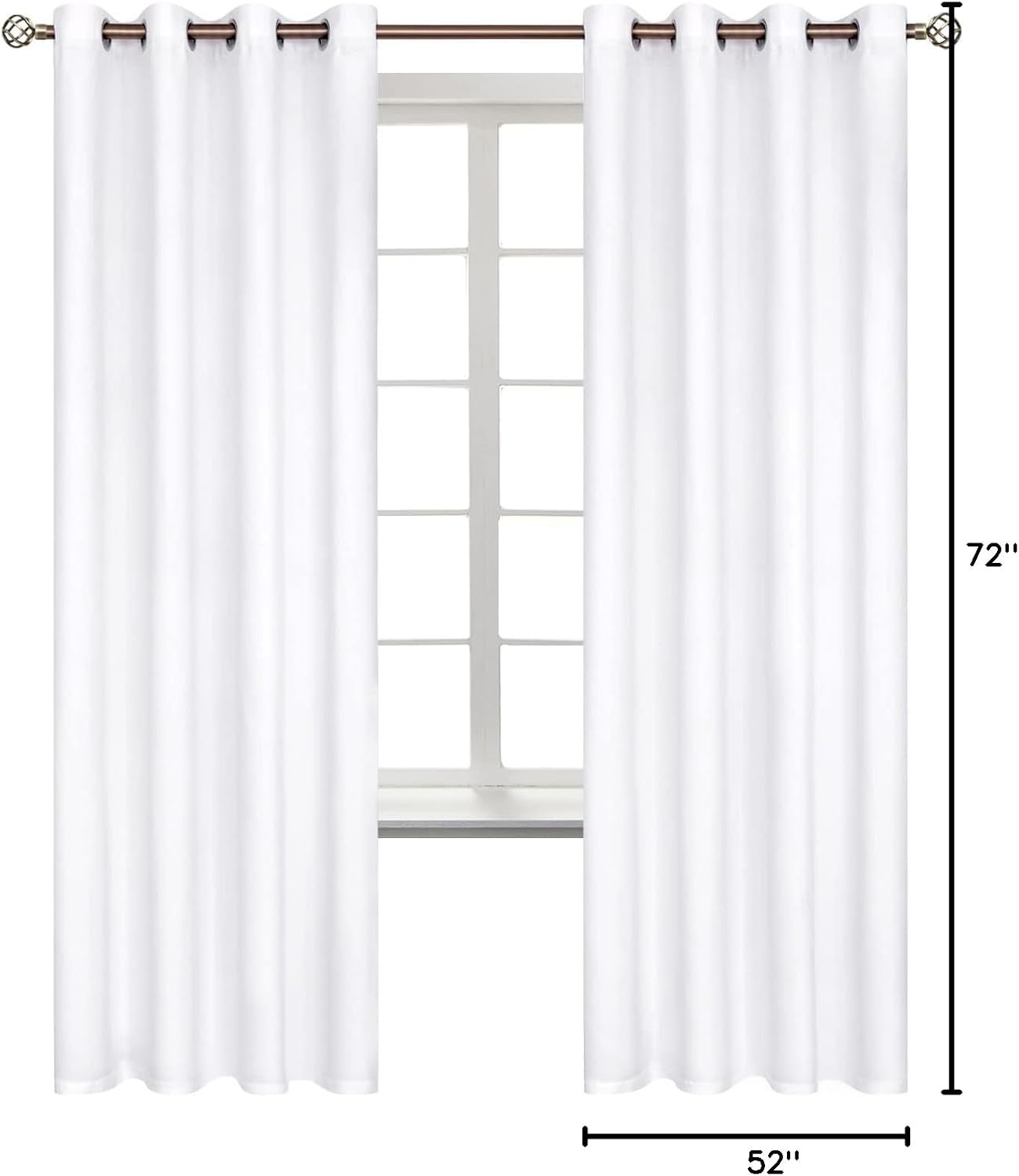 BGment Room Darkening Curtains 72 Inches Long - Grommet Thermal Insulated Drapes Window Treatment Curtains for Bedroom, 2 Panels, 52 x 72 I…