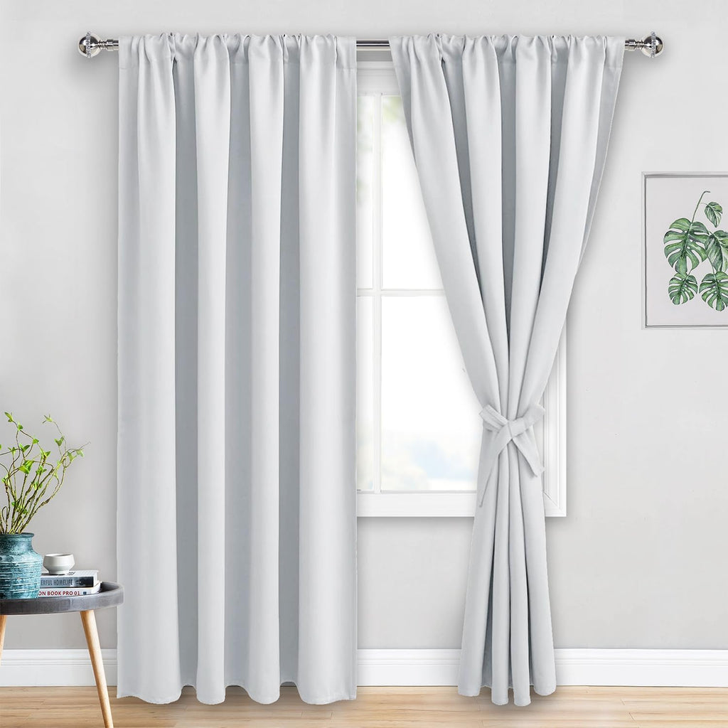 Jiuzhen Curtains for Bedroom - Thermal Insulated Room Darkening Noise Reducing, 52 x 84 Inch Blackout Curtains for Living Room, Light Block…