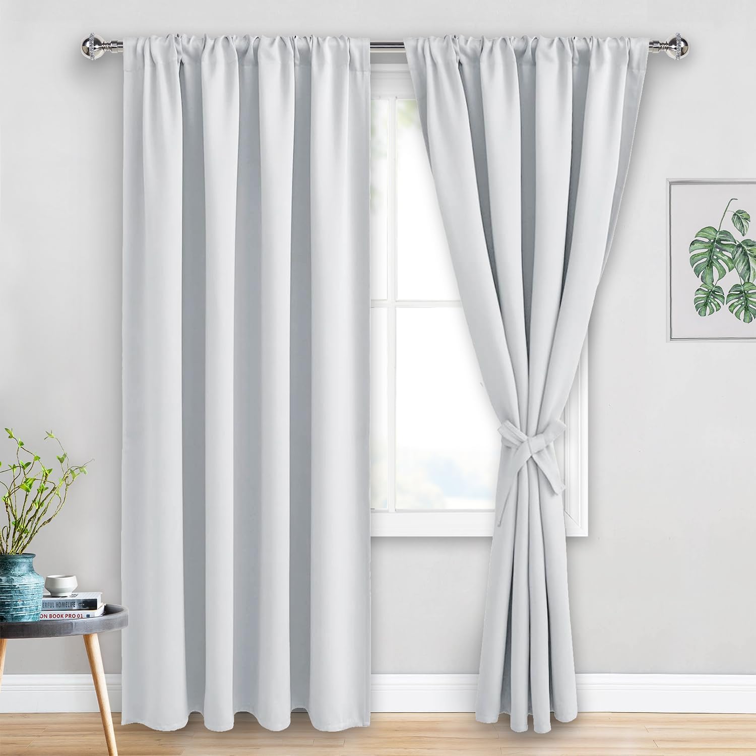 Jiuzhen Curtains for Bedroom - Thermal Insulated Room Darkening Noise Reducing, 52 x 84 Inch Blackout Curtains for Living Room, Light Block…