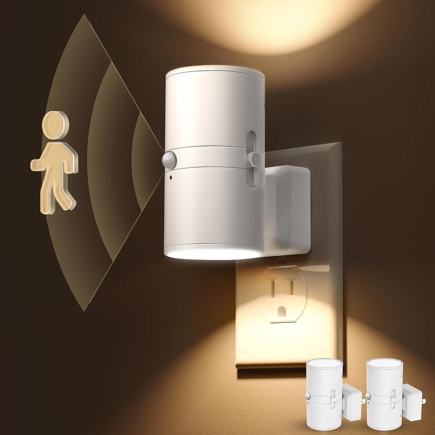 L LOHAS LED Motion Sensor Night Light Plug in, Motion Activated Night Light, 0-100LM Dimmable, Soft White 3000K, Motion Sensor Light…