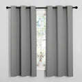 NICETOWN Silver Grey Thermal Insulated Grommet Blackout Curtains, Kids Window Drape Panel for Nursery, Privacy Short Curtains (2 Panels…