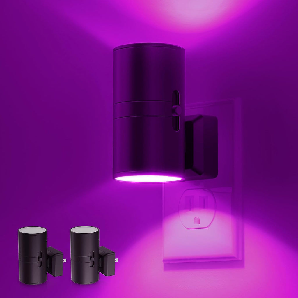 L LOHAS LED Purple Night Light, Purple Lights, Night Lights Plug into Wall with Light Sensor, 0-100LM Dimmable Night Lights Decorative…