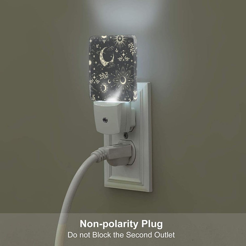 Moon and Sun Night Light, Plug-in Night Lights with Dusk-to-Dawn Sensor for Stairway, Hallway, Bedroom Sleep Friendly Ideal for…