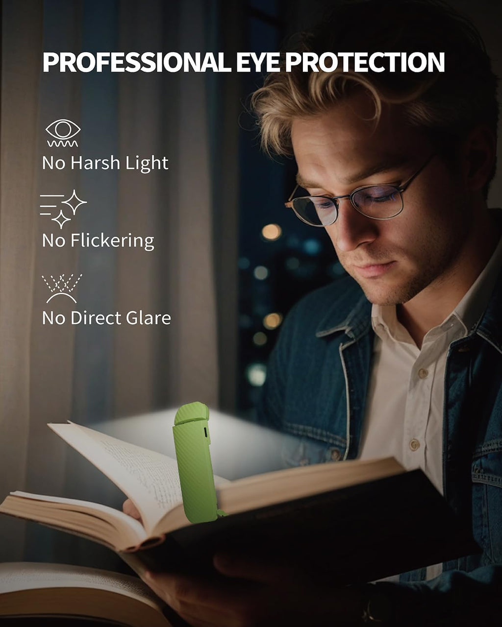 HEMONNKAM Book Reading Light, Rechargeable Clip on Booklight, Eye Caring 3 Color Temperatures & 5 Brightness Levels, Night Use for Bed…